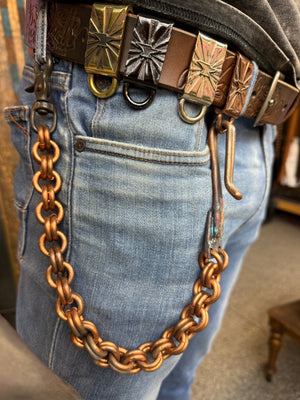 18” Hand Forged Copper RTANVIL Wallet Chain - Anvil Customs