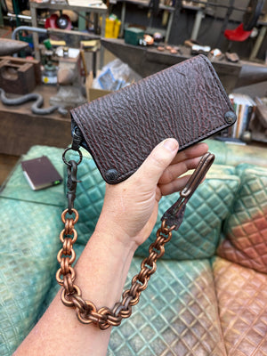 18” Hand Forged Copper RTANVIL Wallet Chain - Anvil Customs