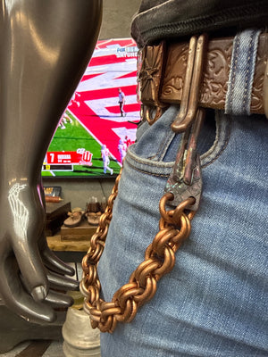 18” Hand Forged Copper RTANVIL Wallet Chain - Anvil Customs