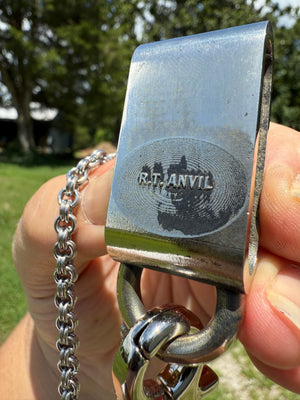 21 Inch Anvil Wallet Chain - Slim 2 In 2 with White Belt Charm - Anvil Customs