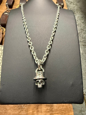925 Silver TopHat Skull Pendant - Anvil Customs