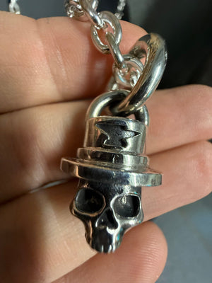 925 Silver TopHat Skull Pendant - Anvil Customs