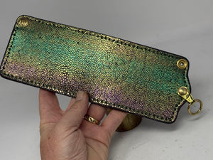 Anvil 5G Bifold Leather Chain Wallet - Aurora Hologram Stingray - Anvil Customs