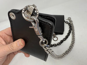 ANVIL 5G Bifold Leather Chain Wallet - Black Hermann Oak - Anvil Customs