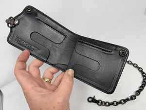 ANVIL 5G Bifold Leather Chain Wallet - Black Hermann Oak - Anvil Customs