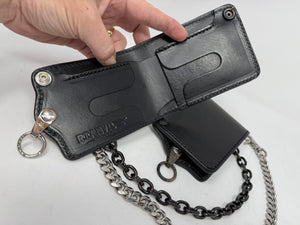 ANVIL 5G Bifold Leather Chain Wallet - Black Hermann Oak - Anvil Customs