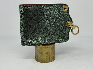 Anvil 5G Bifold Leather Chain Wallet - Metallic Emerald Stingray - Anvil Customs
