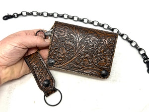 Anvil 5G Mini Long Chain Wallet - Western Floral - Anvil Customs