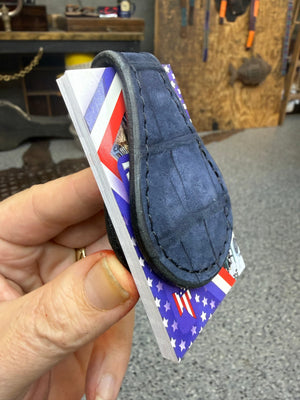 Anvil Cash Clamp Wallet: Nubuck Navy Alligator