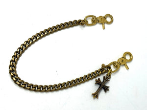Brass Cuban Wallet Chain w/ Patonce Cross - Anvil Customs