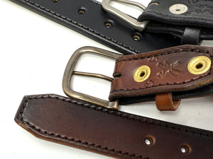 Custom Leather Belt - 2 Ply Stitched Gun Belt - Anvil Customs