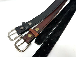 Custom Leather Belt - 2 Ply Stitched Gun Belt - Anvil Customs