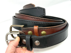 Custom Leather Belt - 2 Ply Stitched Gun Belt - Anvil Customs
