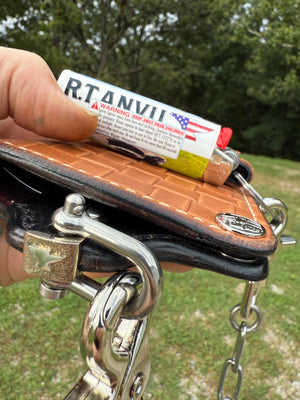 G4 Long Biker Chain Wallet, Chain & Loop Combo Set - Tan Basket Weave - Anvil Customs