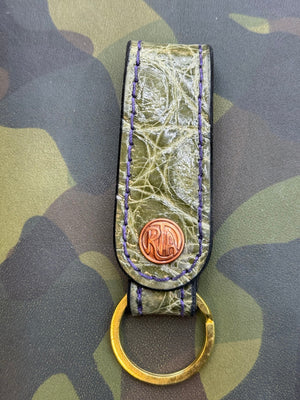 Leather Belt Loop - Army Green Alligator - Anvil Customs