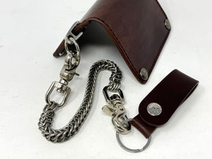 Mini Long Leather Chain Wallet - Brown 5G - Anvil Customs
