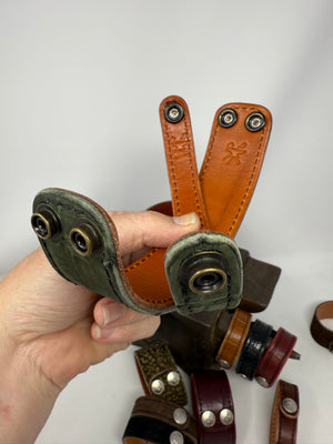 Nubuck Green Alligator Leather Bracelet / Cuff (set of 2) - Anvil Customs