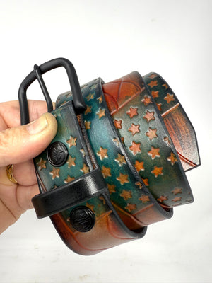 RTANVIL ‘Old Glory’ Handmade Leather Belt - Anvil Customs