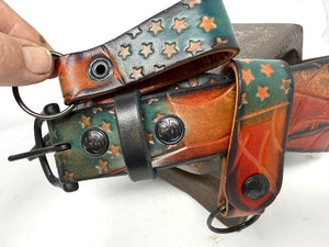 RTANVIL ‘Old Glory’ Handmade Leather Belt - Anvil Customs