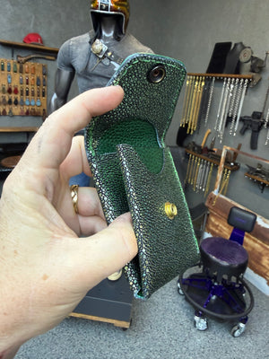 Sarasota Wallet - Metallic Emerald Stingray - Anvil Customs