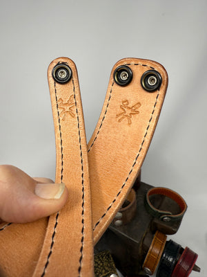 Tan Hippo (2x) Leather Bracelet / Cuff Set - Anvil Customs