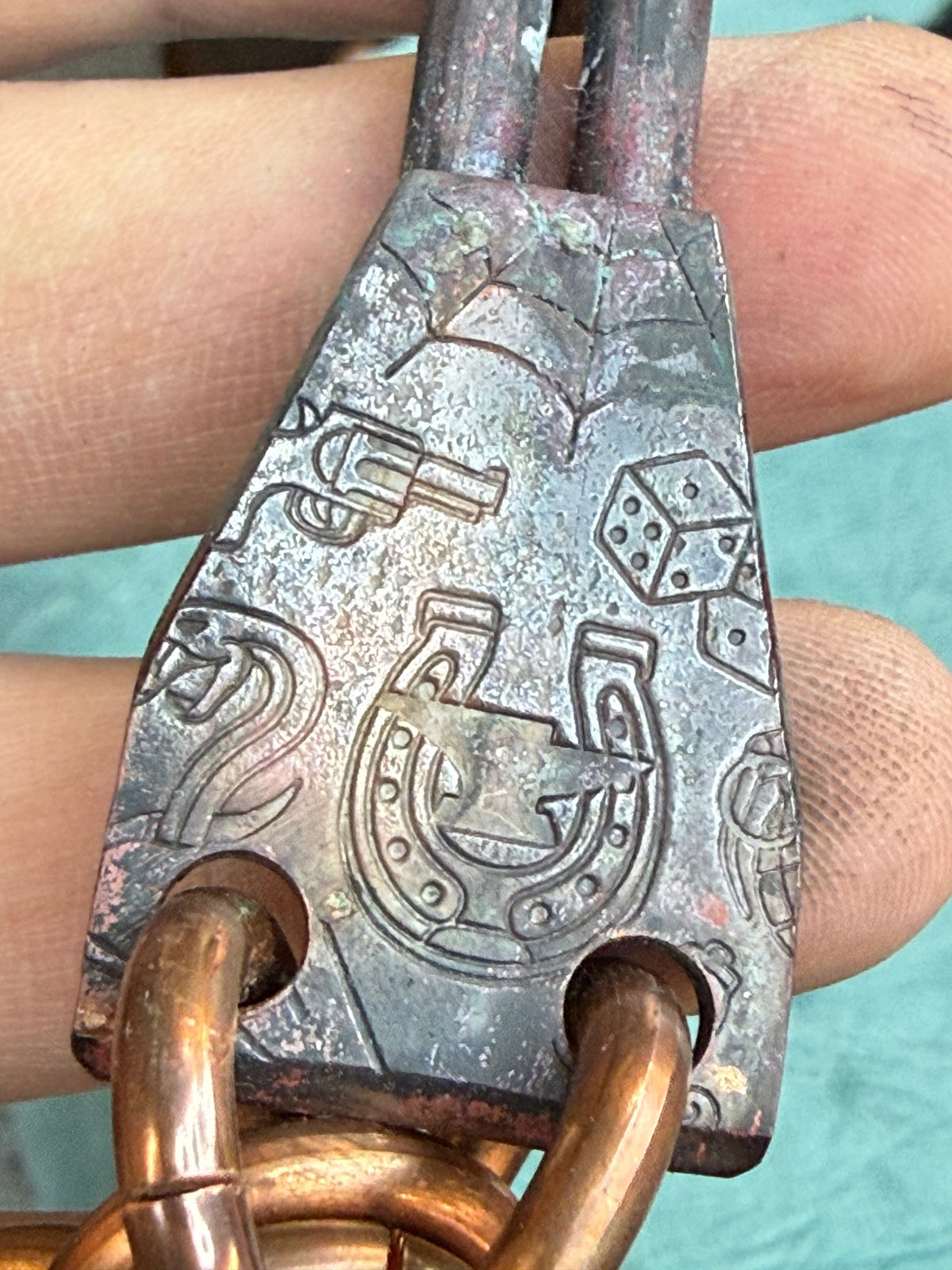 18” Hand Forged Copper RTANVIL Wallet Chain - Anvil Customs