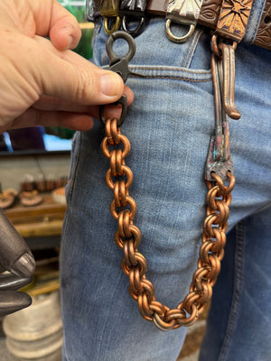 18” Hand Forged Copper RTANVIL Wallet Chain - Anvil Customs