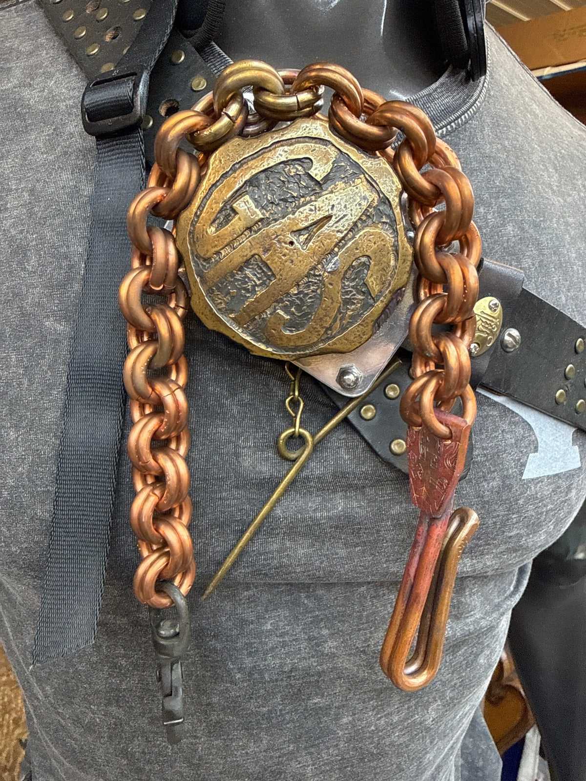 18” Hand Forged Copper RTANVIL Wallet Chain - Anvil Customs