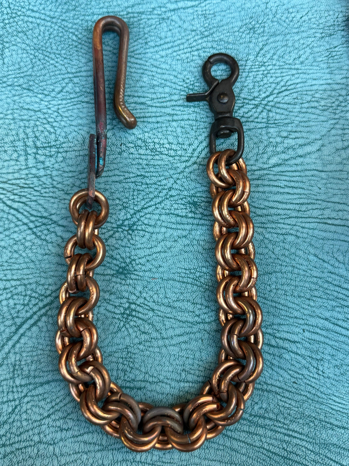 18” Hand Forged Copper RTANVIL Wallet Chain - Anvil Customs