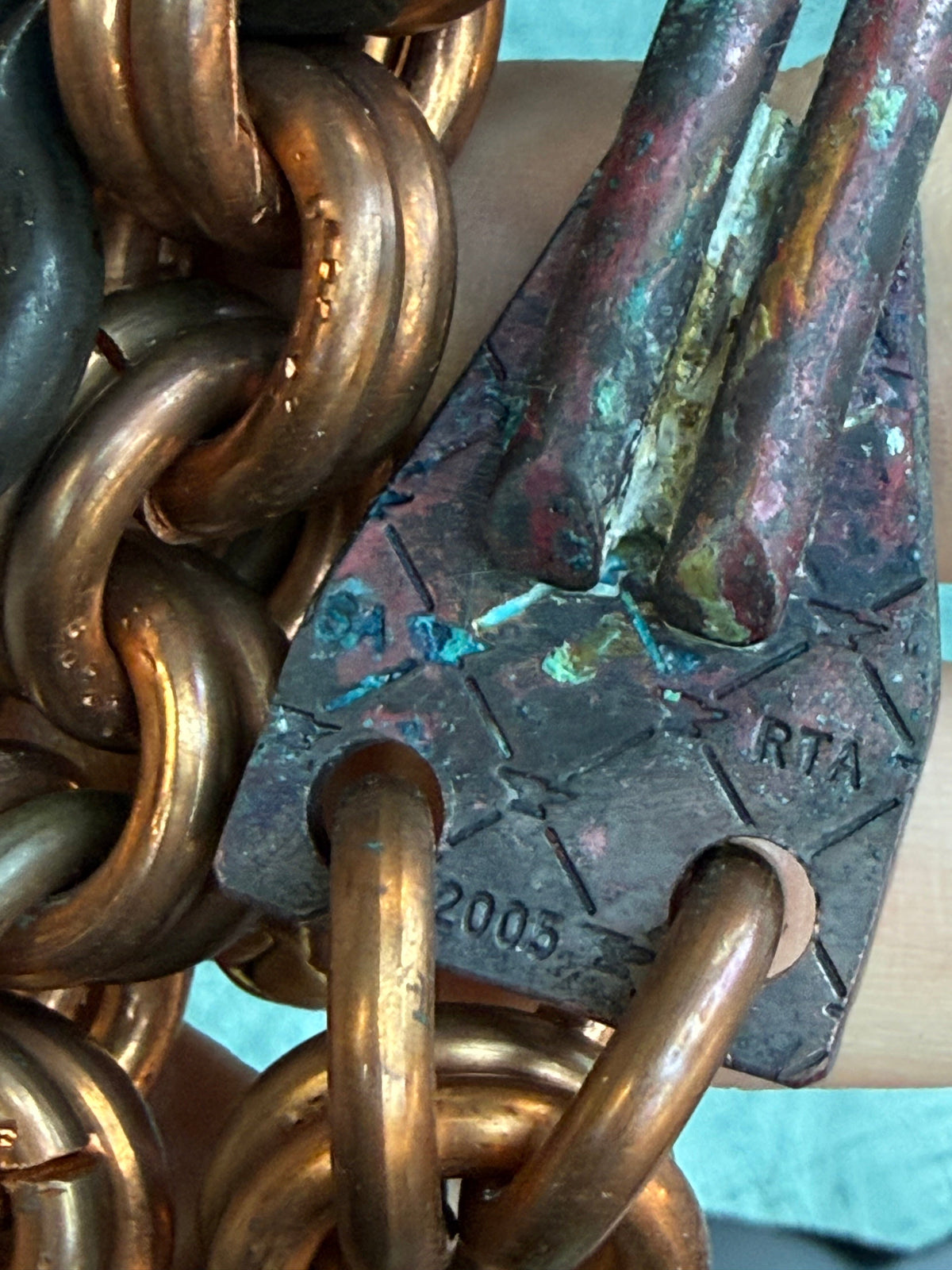 18” Hand Forged Copper RTANVIL Wallet Chain - Anvil Customs
