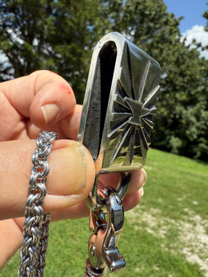21 Inch Anvil Wallet Chain - Slim 2 In 2 with White Belt Charm - Anvil Customs