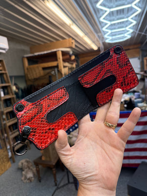 5G Bifold Chain Wallet - BloodRed Lizard - Anvil Customs