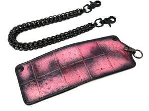 5G Bifold Leather Chain Wallet - “Asphalt Flamingo”