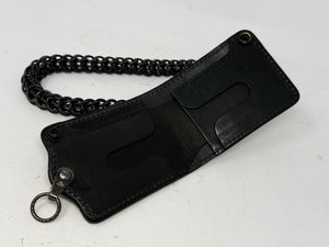 5G Bifold Leather Chain Wallet - “Asphalt Flamingo”