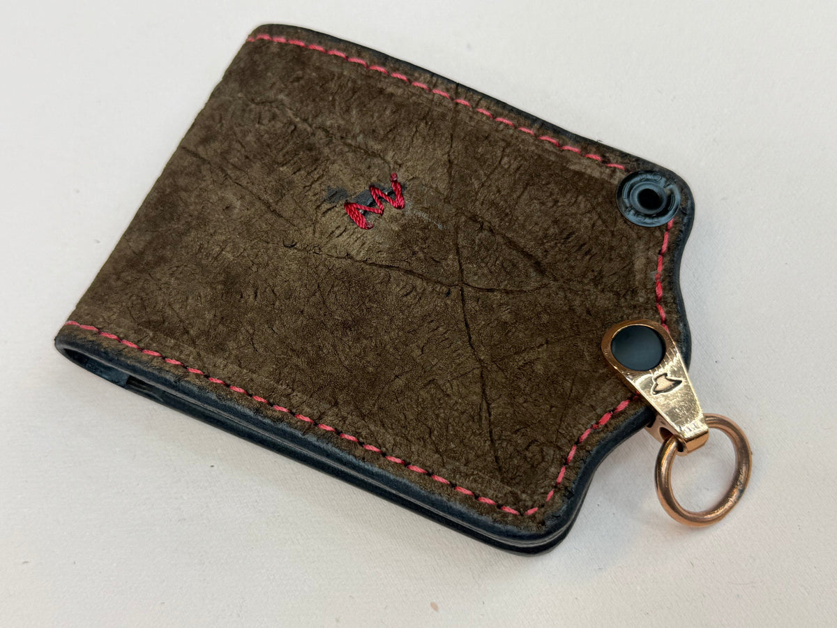 5G Bifold Leather Chain Wallet - Chocolate Hippo