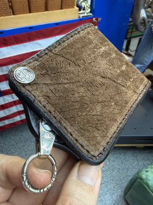 5G Bifold Leather Chain Wallet - Chocolate Hippo - Anvil Customs