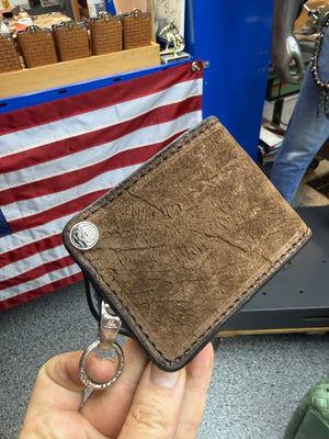 5G Bifold Leather Chain Wallet - Chocolate Hippo - Anvil Customs