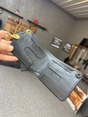 5G Bifold Leather Chain Wallet - Chocolate Hippo - Anvil Customs