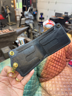 5G Bifold Leather Chain Wallet - Chocolate Hippo - Anvil Customs