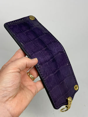 5G Bifold Leather Chain Wallet - Purple Alligator - Anvil Customs
