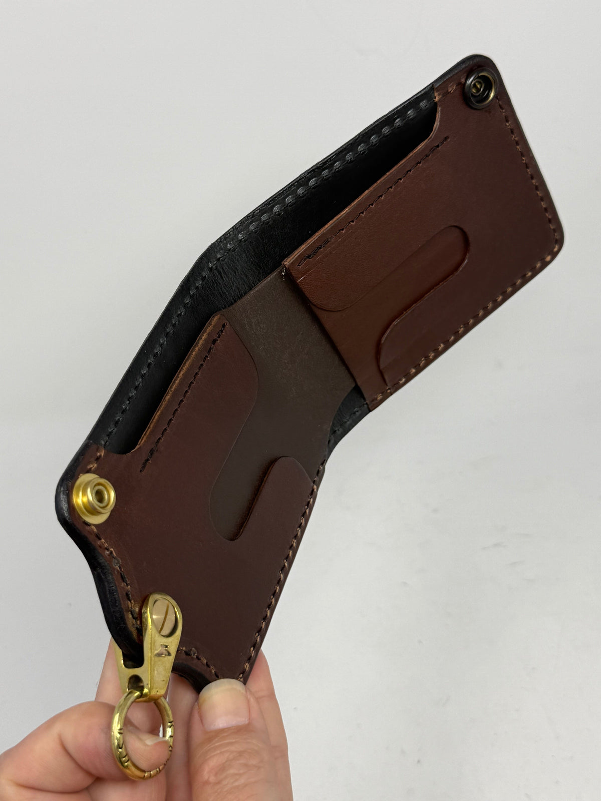 5G Bifold Leather Chain Wallet - Purple Alligator - Anvil Customs