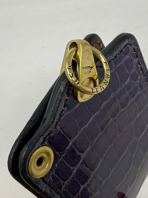 5G Bifold Leather Chain Wallet - Purple Alligator - Anvil Customs