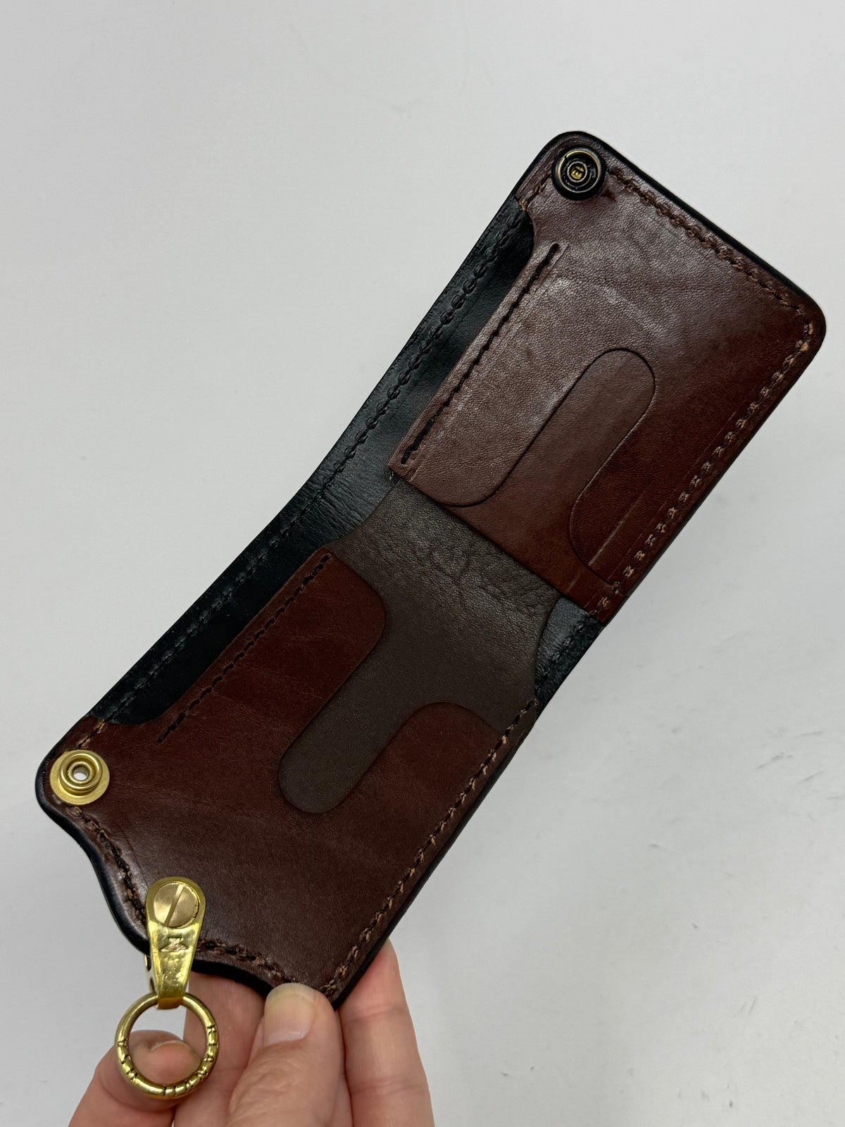5G Bifold Leather Chain Wallet - Purple Alligator - Anvil Customs