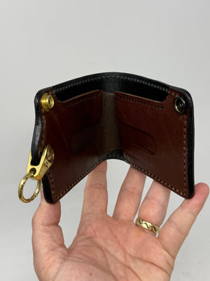 5G Bifold Leather Chain Wallet - Purple Alligator - Anvil Customs