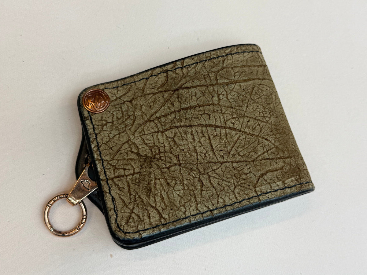 5G Bifold Leather Chain Wallet - Tan Hippo