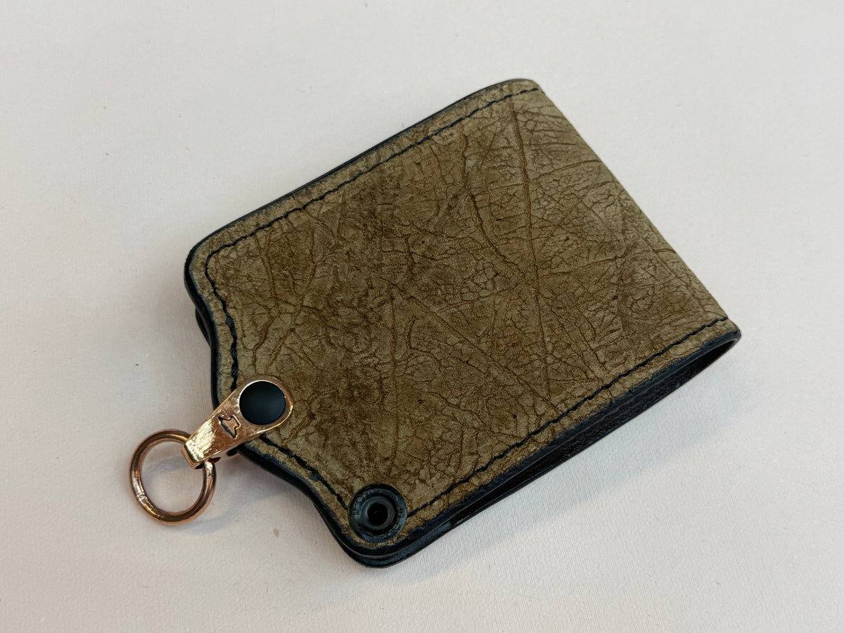 5G Bifold Leather Chain Wallet - Tan Hippo