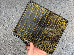 5G Long Biker Chain Wallet - Black/Gold Alligator Cloaca - Anvil Customs