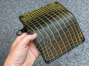 5G Long Biker Chain Wallet - Black/Gold Alligator - Anvil Customs