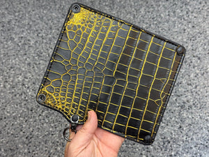 5G Long Biker Chain Wallet - Black/Gold Alligator - Anvil Customs
