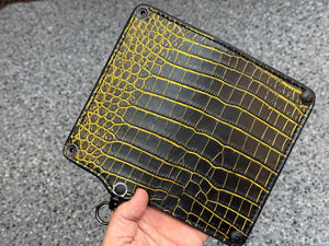 5G Long Biker Chain Wallet - Black/Gold Alligator - Anvil Customs